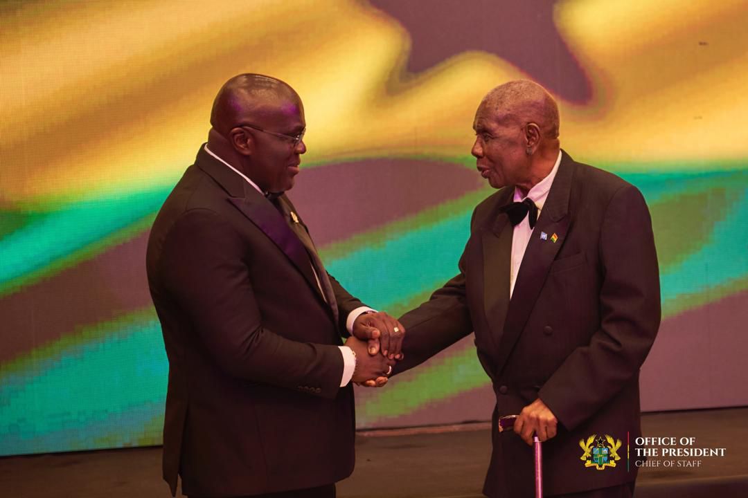 PrinceHenry_PHK's tweet photo. The Chief of Staff, Hon Julius Debrah @JDebrahofficial as the guest of honor at an awards and dinner night hosted by the Ministry of Foreign Affairs for Ghana’s diplomats. #MahamaThePresident #JD28 #PHK https://t.co/WV4ekKHOJY