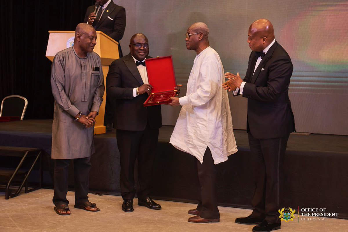 PrinceHenry_PHK's tweet photo. The Chief of Staff, Hon Julius Debrah @JDebrahofficial as the guest of honor at an awards and dinner night hosted by the Ministry of Foreign Affairs for Ghana’s diplomats. #MahamaThePresident #JD28 #PHK https://t.co/WV4ekKHOJY