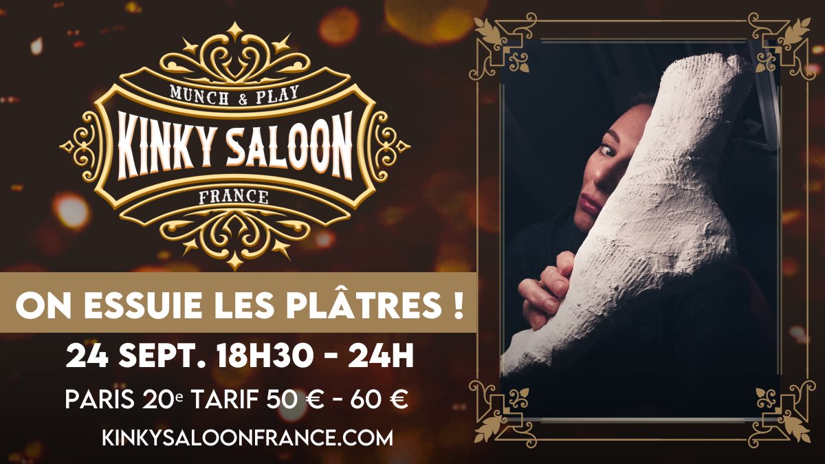 Quand vous entendez plâtre, vous pensez à « hôpital », « peau qui gratte », et pas du tout « BDSM ». Et pourtant le plâtre peut être kinky, un peu, beaucoup, à la folie !
▪Atelier ouvert aux personnes seules, ou non.
▪Tout le matériel est fourni.
Inscription sur notre site