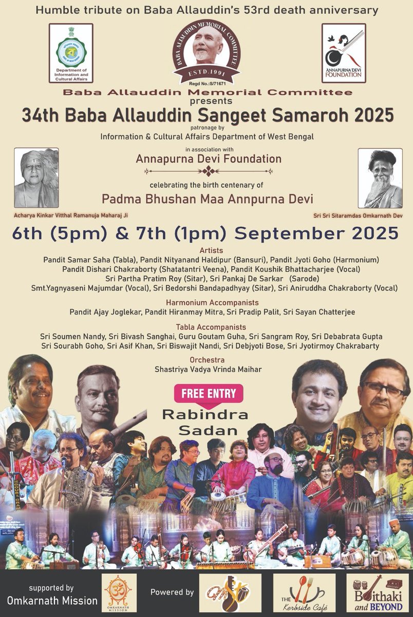 Performing with my father Pandit Jyoti Goho (Harmonium Solo) at the prestigious Baba Allauddin Khan Sangeet Samaroh at Rabindra Sadan Auditorium, Kolkata this evening from 4pm sharp. All music lovers are welcome! 

#harmonium #tabla #concert #kolkata