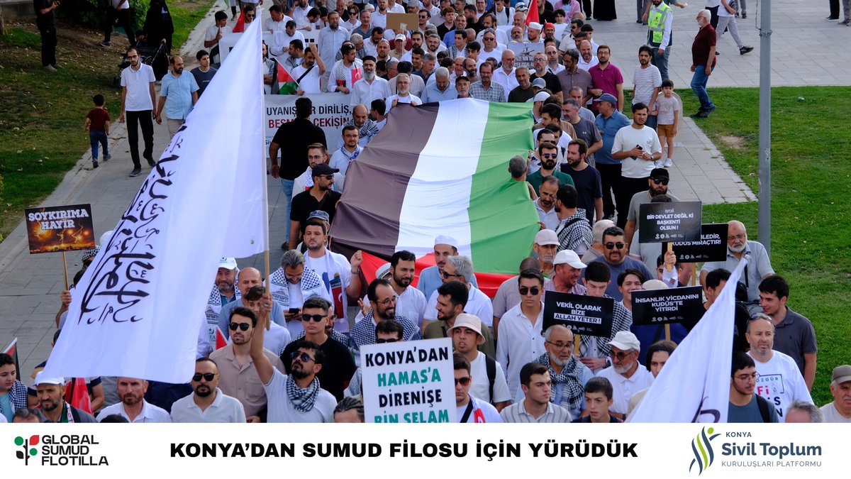 KonyaSTKpltfrm's tweet photo. Bugün “Gazze’ye Kararlılıkla Yürüyoruz” sloganıyla düzenlenen yürüyüşte bir araya geldik.

Gazze’ye insani yardım ulaştırmayı hedefleyen Global Sumud Filosu’na destek olmak için beyazlar içinde yürüdük, dayanışmamızı meydanlarda duyurduk. https://t.co/CPoOYbCECq