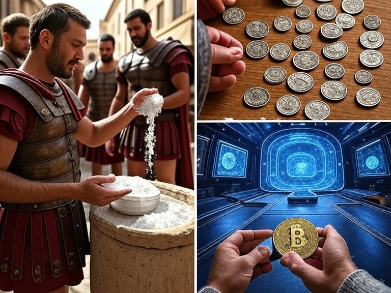 RealityOnChain's tweet photo. From Salt to Bitcoin

Explore the wild evolution of storing value!

Discover how ancient Romans earned their "salary" with salt, how coins revolutionized trade, why paper money amazed Marco Polo, and the future of trading with digitalization.

👇 Full breakdown

#MoneyEvolution  #Crypto