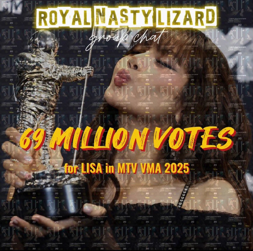 Our team Royal Nasty Lizard gc has casted over 69M votes for Lisa. Congratulations everyone <a href="/maengcutie/">‎(๑˃̵ᴗ˂̵)و</a> <a href="/Ani_alteringego/">Ani🤝RIA🛡🍀🌟✨ 👩‍🔬🎧ྀི</a> <a href="/lloudlisae/">sed ꕤ</a> <a href="/Anna90282223/">6L_anti| ALTER EGO</a> <a href="/TennisDTL/">...</a> <a href="/dudleysweetie/">dudleysweetie</a> <a href="/godislaIisa/">Mar🪽</a> <a href="/mar123_mar/">mar</a> <a href="/LilieSuperior/">QUEEN LISA #1</a> <a href="/UnholyLizard/">Cupcake Lizard 🌼🍋💛🦎</a> <a href="/spicytamsz/">‎ً</a> <a href="/MLG15172148/">MLG15</a> <a href="/imblondebitxch/">🌼 ˡⁱᵗᵗˡᵉ ˡᵉˢᵇⁱᵃⁿ ⁱⁿᵗᵉʳⁿ</a> <a href="/louditched/">nachos.</a>