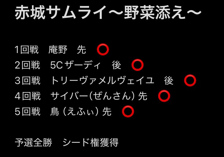 KingjoPokky's tweet photo. 流星CS オリジナル
赤白サムライ（ちょい緑入り）で優勝しました！

今日はめちゃくちゃ豪運武士道魂（ゴウウンブシドースピリット）でした
そして全試合ダンテ来てくれてホンマに強かったす！ https://t.co/BHz5zUToHj