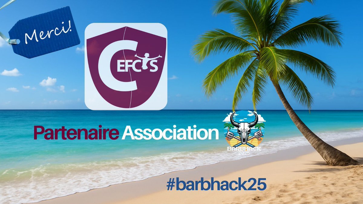 👏 Merci pour votre soutien lors de cette édition 2025 ❤️
👍 CEFCYS Partenaire ASSOCIATION de @_Barbhack_
📣 <a href="/CEFCYS_Officiel/">CEFCYS</a> 
▶️ lnkd.in/dsH_Tga5 
#barbhack25 #sponsors #cyber #conference