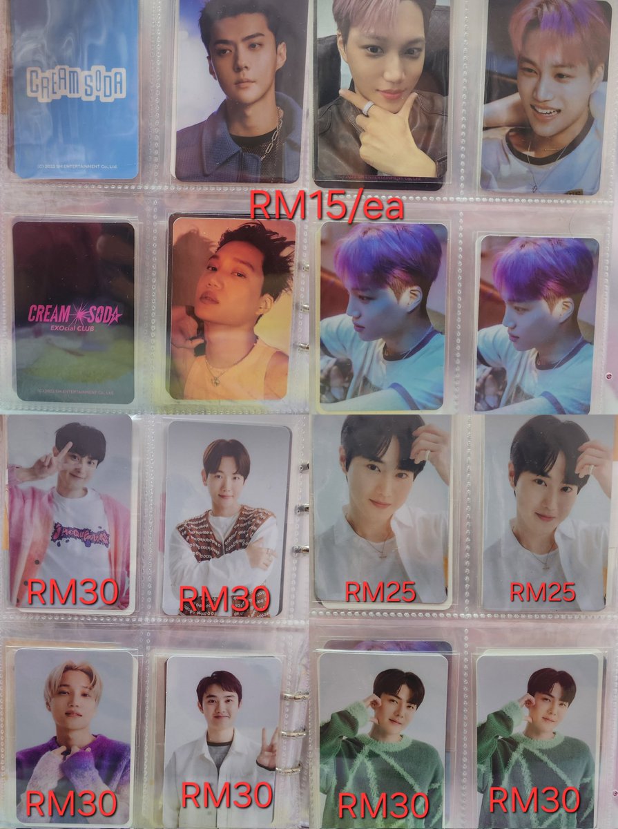 WTS EXO Photocard 

✅ Price stated in pic exclude postage
✅️ Postage rm8(wm) rm16(em)
✅ Condition video will provide per request only
❌ No rush postage ❌
❌ Don't buy if sensitive to minor defect ❌
❌ no refund / backout ❌

📩 DM me interested 😚
#pasarexo #pasarexomy