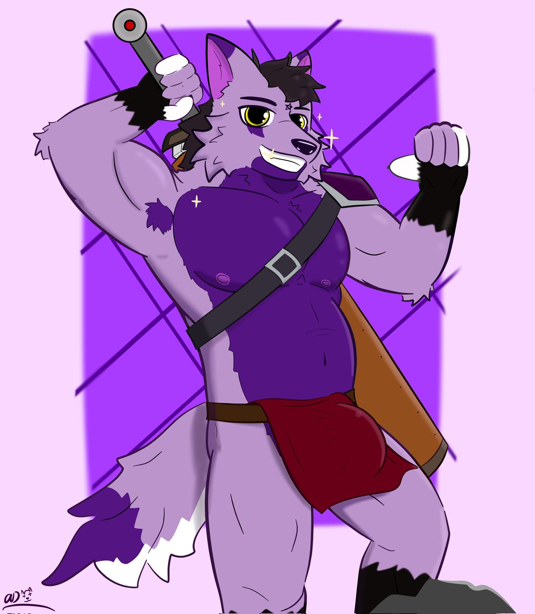 Who is the handsome warrior? :3 
(<a href="/whootwolf/">Whootwolf @Eurofurence2025</a>)
#furry #furryart