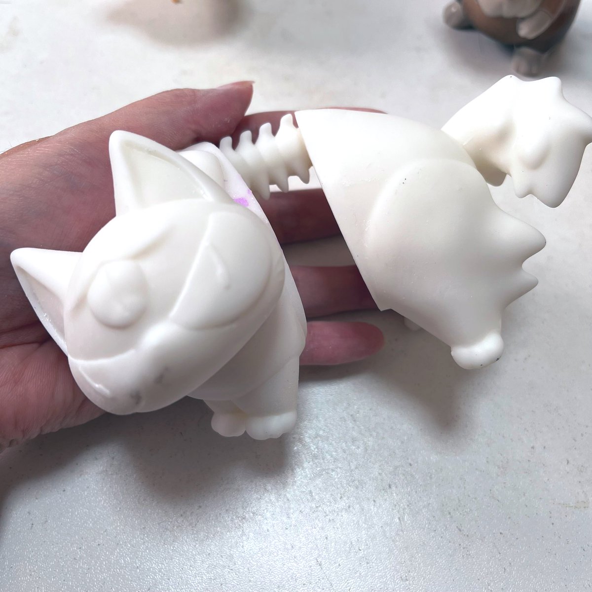 more-cats もあねこ ハイロ あいす ソフビ　どんぐりひろたん more-cats もあねこ ハイロ あいす ソフビ どんぐりひろたん