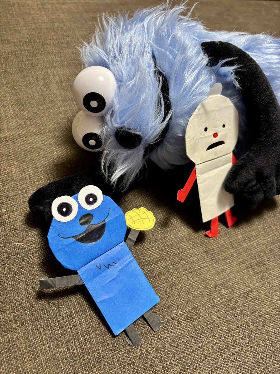 YouTubeで見た折り紙スンスンとノンノン作ってみた！ #パペットスンスン