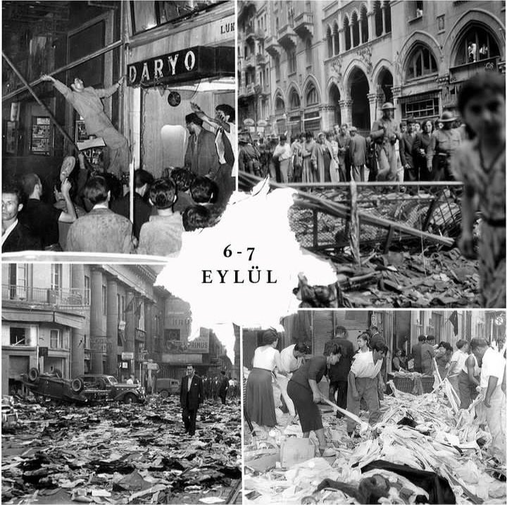 6-7 Eylül 1955..
Ülke tarihinin en rezil günlerinden .. Üzgünüm İstanbul ve ülke güzel insanlarını ve dolayısıyla renklerini kaybetti. 
#pogrom #altıyediEylül1955