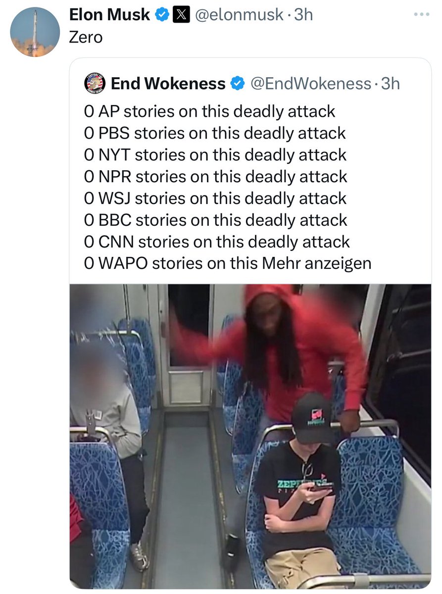 Hat jemand was bei ARD oder ZDF gesehen über diesen schrecklichen, feigen und völlig grundlosen Mord von hinten?