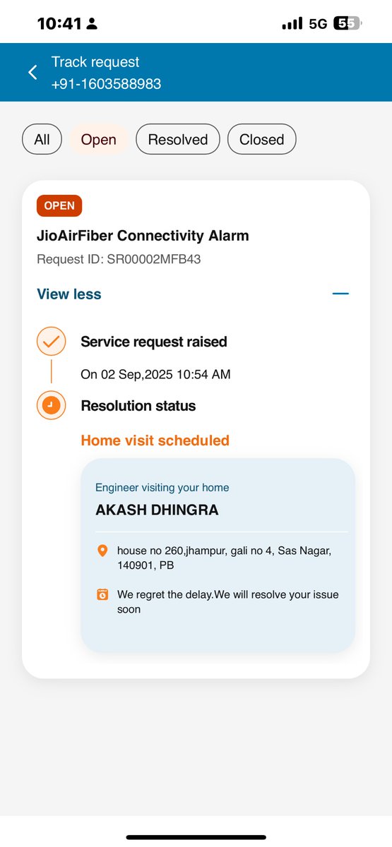 Railed service request on 2sep 2025. My Internet is not working from 31st August. Such a shameless service you guys are providing <a href="/reliancejio/">Reliance Jio</a> <a href="/JioCare/">JioCare</a> <a href="/_MukeshAmbani/">Mukesh Ambani</a>.

Looting peoples nothing else. Do not use Jio air fibre no support from them. 

#shameless