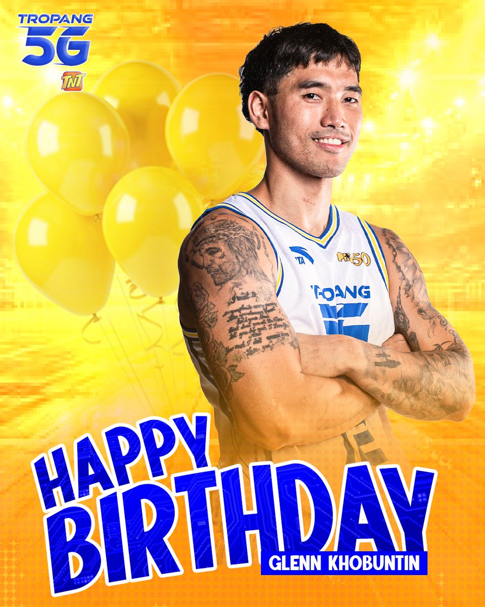 Maligayang kaarawan, Glenn!🥳Salamat sa energy at puso na lagi mong binibigay sa laro. Tuloy-tuloy na blessings, saya, at tagumpay pa ang hangad namin para sa’yo! 

#Tropang5G