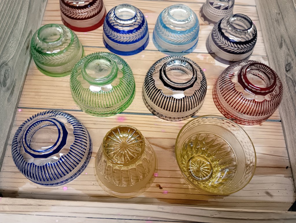超美品 江戸被切子 二代 岳茂 作品ダイヤモンドカット 黄色 激安投売り