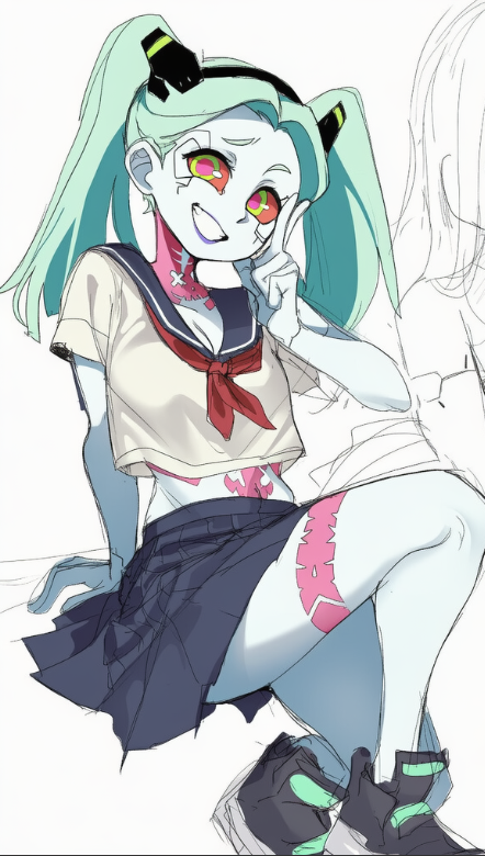 #CyberpunkEdgerunners #edgerunners
Yeah this was just an excuse to put Rebecca in a schoolgirl outfit