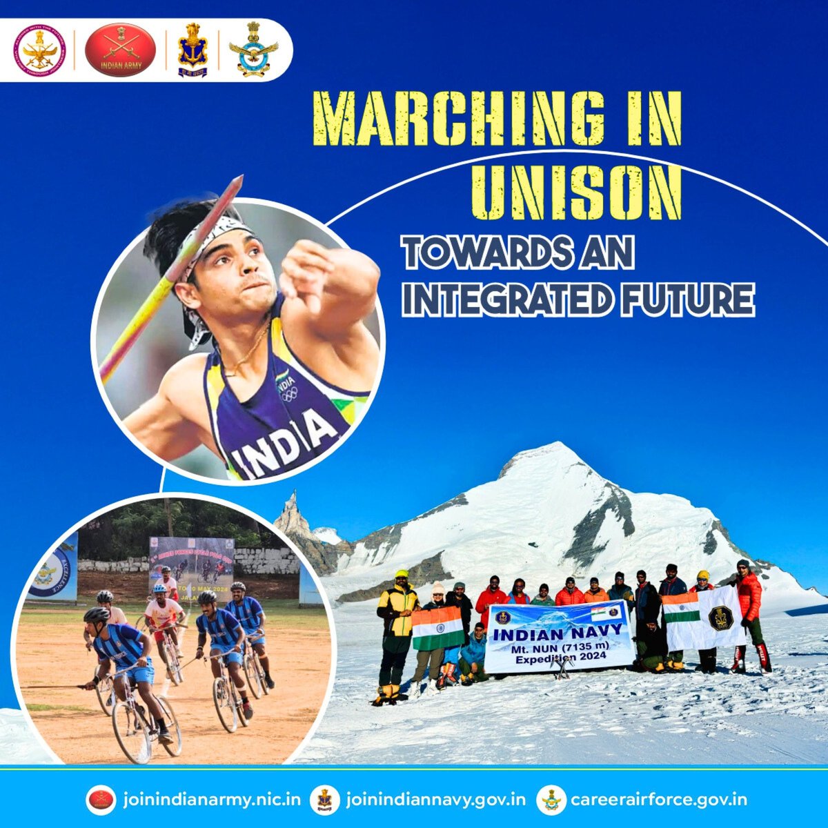 adgpi's tweet image. Join The Indian Armed Forces.

Visit: joinindianarmy.nic.in

joinindiannavy.gov.in

careerairforce.gov.in

#IndianArmedForces 
#IndianArmy #IndianNavy #IndianAirForce #JoinIndianArmy #JoinIndianNavy #JoinIndianAirForce 
@DefenceMinIndia
@SpokespersonMoD
@HQ_IDS_India…