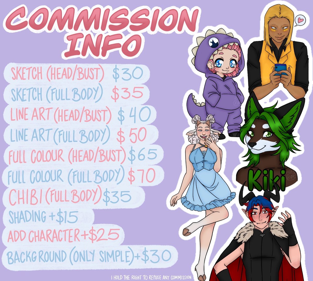 Rinisaurus's tweet image. My commission Info!
Will Draw
✔ Feral, furry, mythical or human
✔ Suggested nudity
✔ Fanart
✔ SFW 

Won't Draw!
✖ Anything Hate Related
✖ NSFW, including Gore
✖ Overly Complicated Mecha
REFERENCE AHEET PRICES START AT $150 AND DEPEND ON COMPLEXITY
Contact in replies