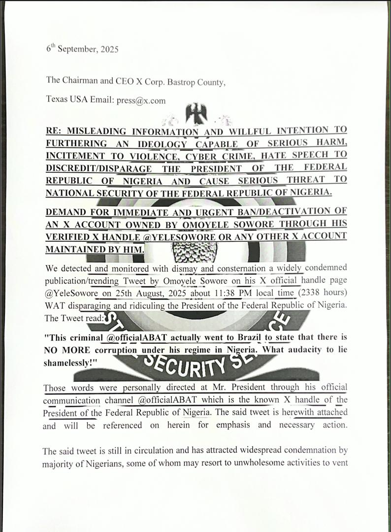 sowore's tweet image. The Drowning Tinubu Regime Exports National Disgrace to Twitter, Again @OfficialDSSNG  Joins the Fray After Nigeria Police Failure.

This morning I woke up to yet another act of national disgrace, an assault on institutions, and on common sense. I had seen it coming since last…