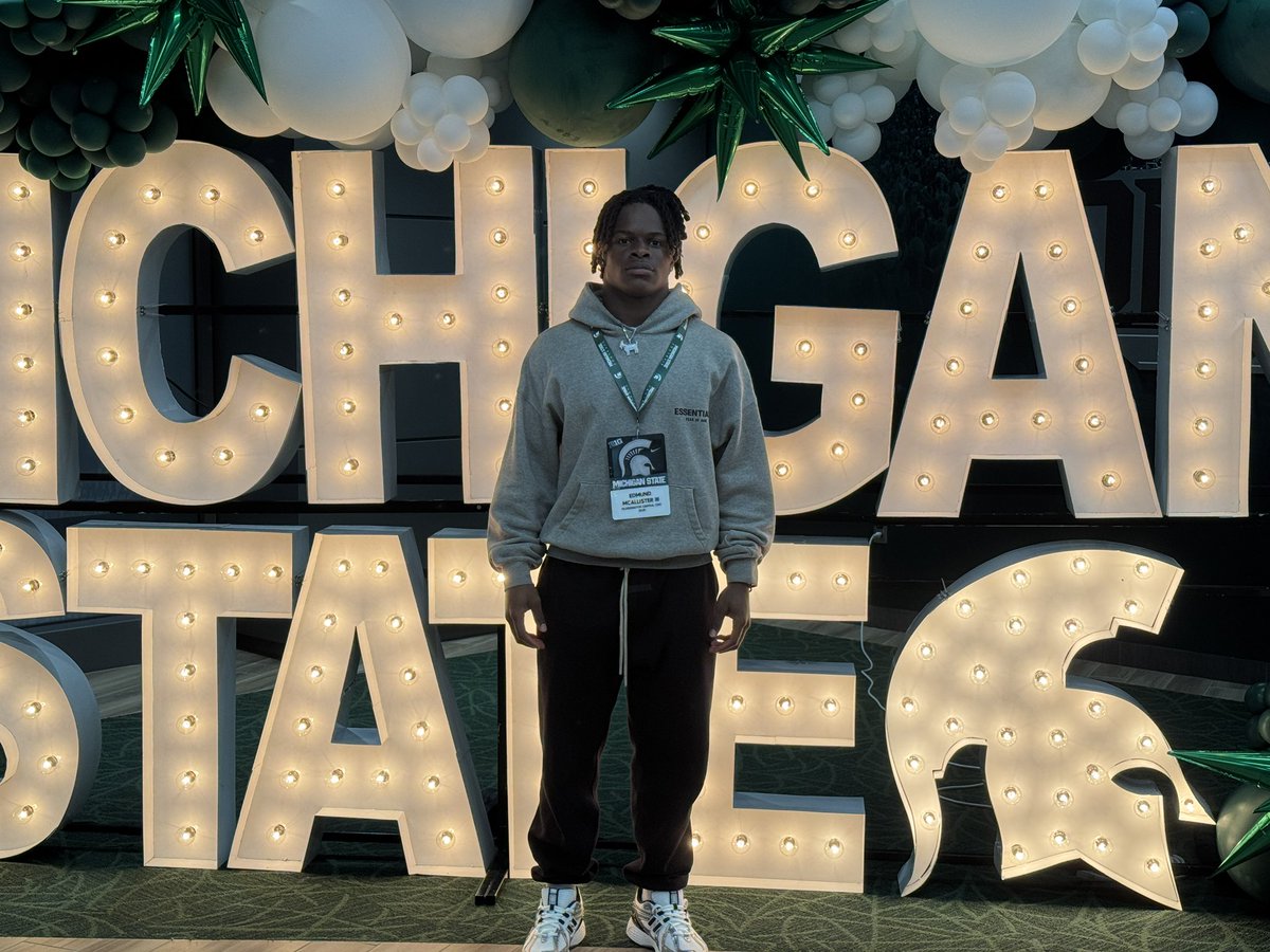 Thank you <a href="/MSU_Football/">Michigan State Football</a> for having me up for a game day visit. I enjoyed myself and can’t wait to get back up. #RB2029 <a href="/PCTigerFootball/">PCtigerfootball</a> <a href="/AllenTrieu/">Allen Trieu</a> <a href="/SWiltfong_/">Steve Wiltfong</a> <a href="/On3sports/">On3</a> <a href="/247Sports/">247Sports</a> <a href="/Rivals/">Rivals</a>