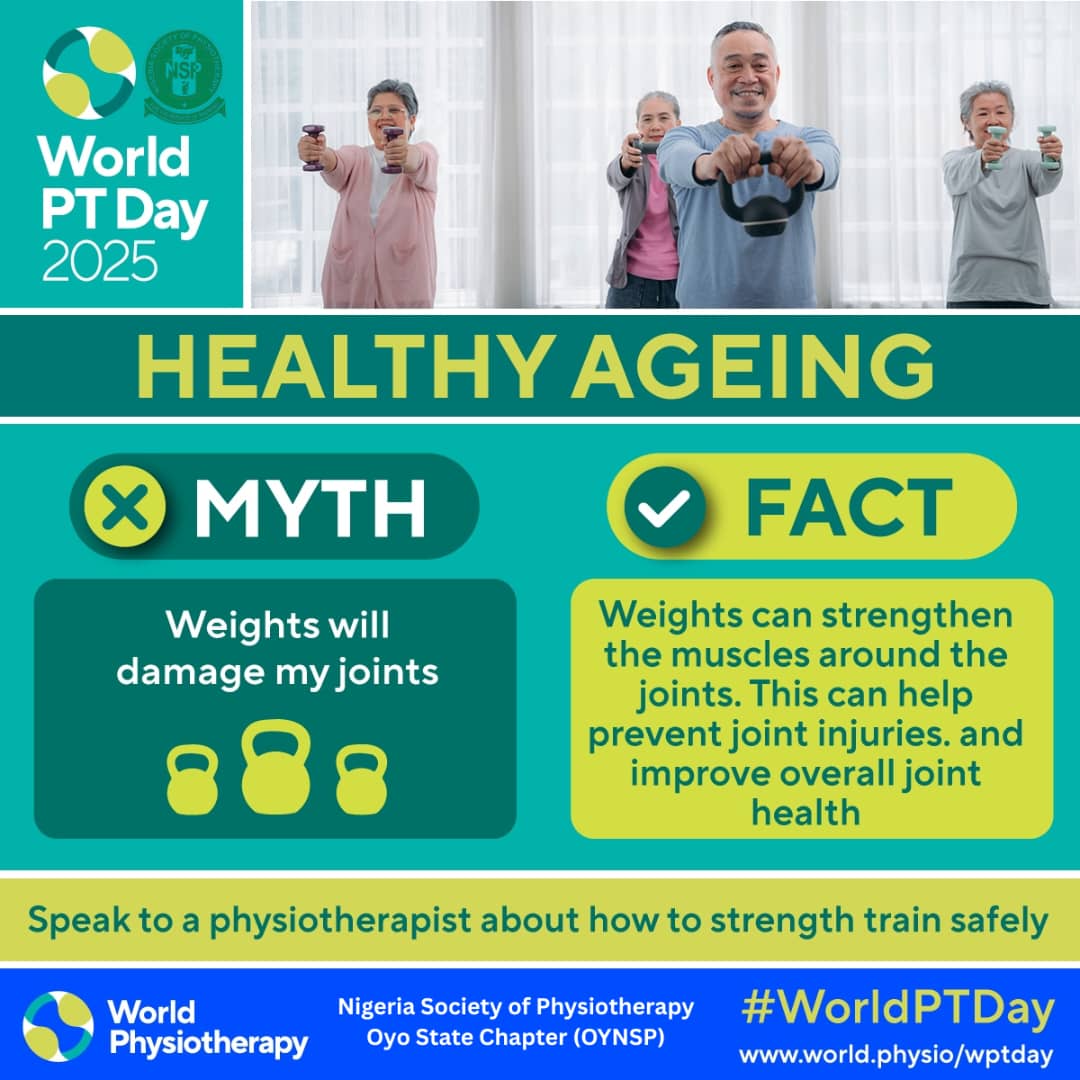 Oyo_NSP's tweet photo. Exercise works at any age!
Strength training🏋🏼🏋🏼 keeps your joints healthy, prevents injuries, and helps you stay independent. 🌟

#WorldPhysiotherapyDay2025 #HealthyAgeing
#OYNSP https://t.co/7J7Vb4GxEY