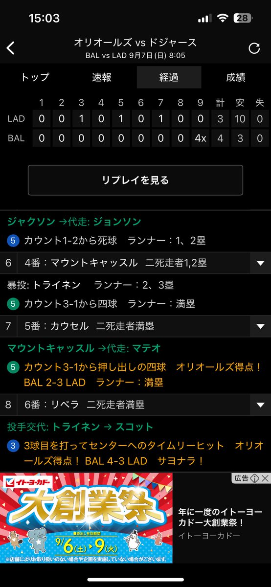 MLBの推しチームはこんな神試合して、阪神も優勝しそうとかこんな誕生日いいんですか！？