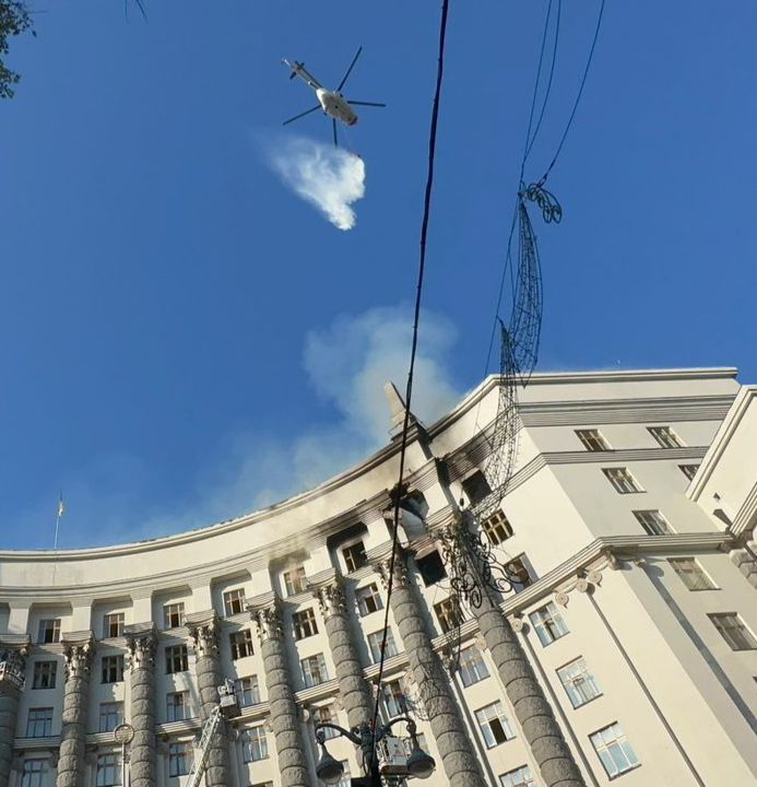 Svyrydenko_Y's tweet photo. This morning, rescue teams are working across Ukraine after an overnight barrage of Russian missiles and drones struck Kyiv, Kryvyi Rih, Dnipro, Kremenchuk, and Odesa.

Residential buildings, government offices, and civilian infrastructure were deliberately targeted. At least two people have been killed and dozens injured.

For the first time, the building of the Ukrainian Government sustained direct damage – its roof and upper floors hit in the enemy attack. Firefighters are extinguishing the blaze, and I thank them for their courage and dedication.

We will rebuild what has been destroyed. But the lives lost cannot be restored. Russia continues to terrorize and murder our people every single day.

The world must answer this terror not with words alone, but with decisive action. Sanctions pressure must be intensified, above all against Russian oil and gas. New restrictions are needed that will strike at the Kremlin’s military machine.

And most importantly, Ukraine needs weapons. Only strength can stop the terror and prevent Russia from killing Ukrainians every day.