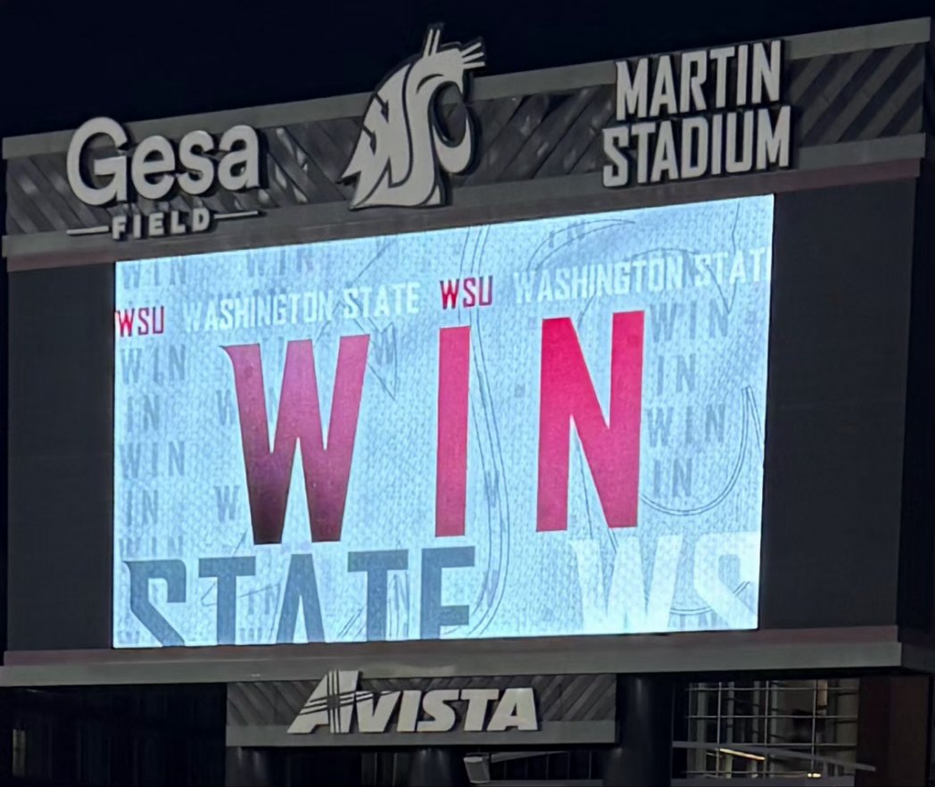And that is another Washington State Football Win!
#GoCougs
