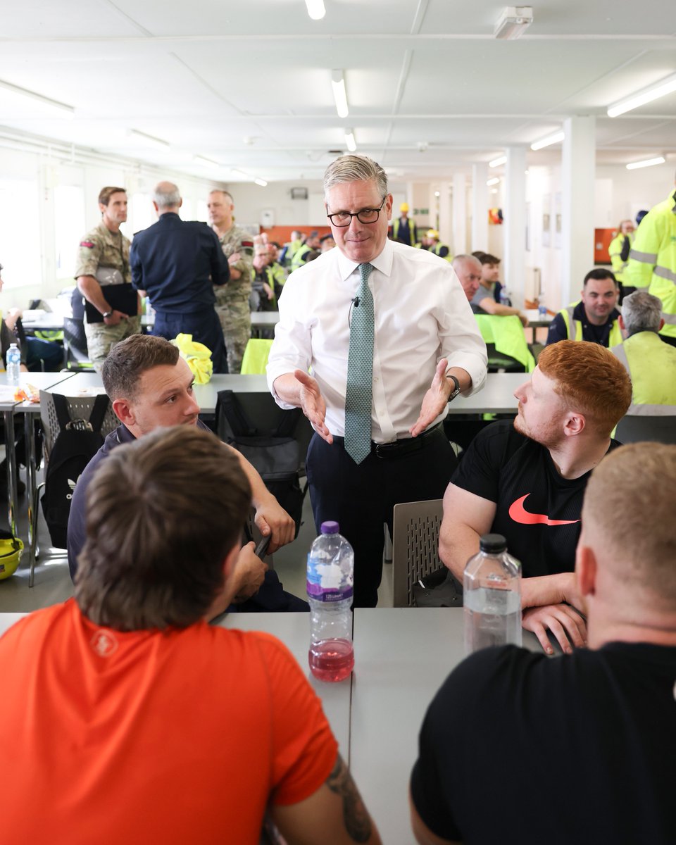 Prime Minister Keir Starmer visits BAE Scotstoun to view Navy Frigates after the government announced a 10 billion pound agreement with Norway to build Type 26 frigates, UK’s biggest ever warship export deal. 