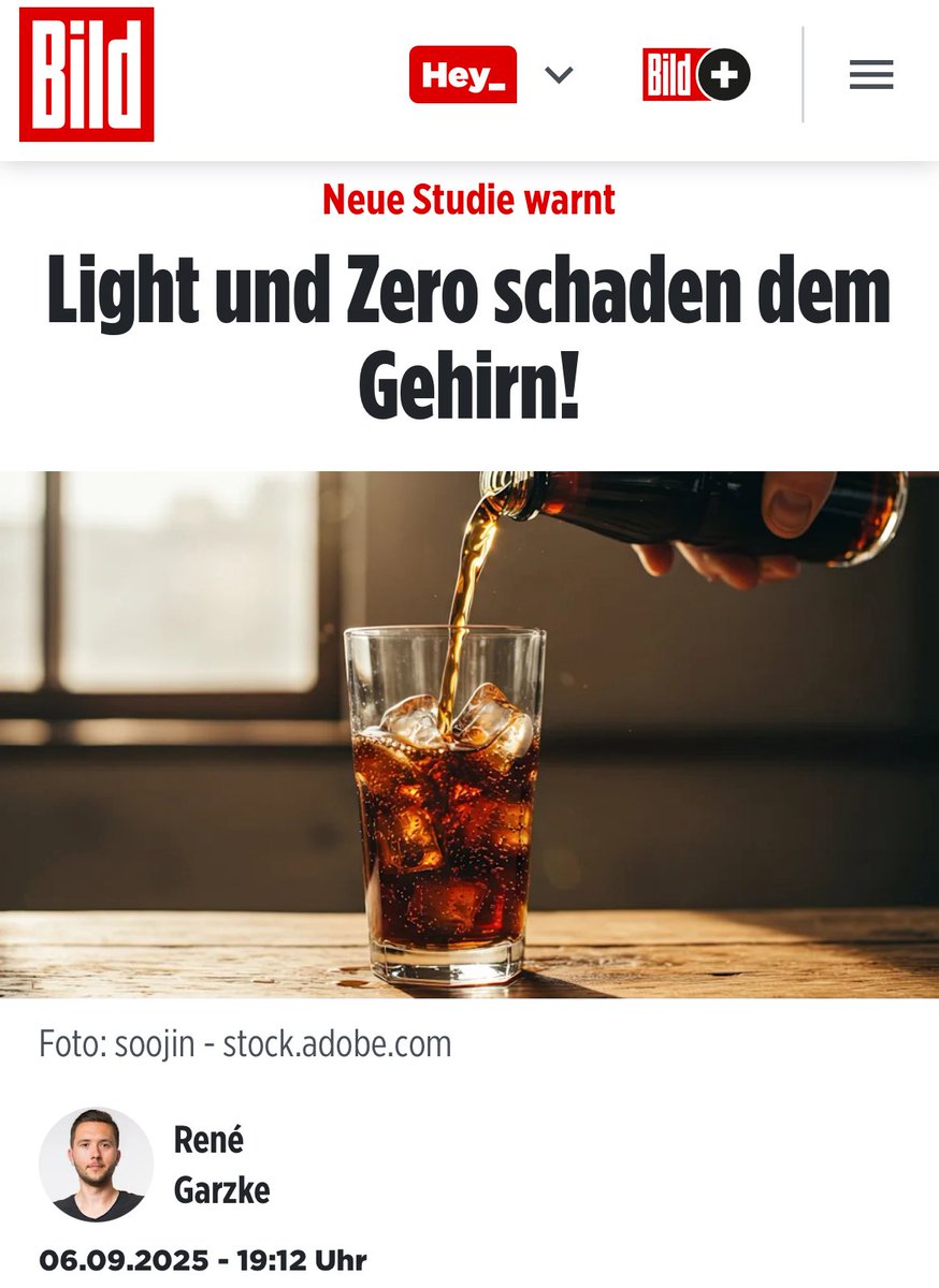 „Neue Studie warnt:
Light und Zero schaden dem Gehirn!“

Würde Einiges erklären.
