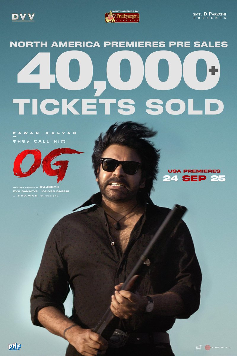 Kshanakshanamoka thala thegi padele….. 

40K+ tickets SOLD and still climbing 🔥

#TheyCallHimOG #OG Grand Premieres on Sep 24th 🤩🤩🤩

Og.movie 🎫 

#PawanKalyan <a href="/DVVMovies/">DVV Entertainment</a> <a href="/PrathyangiraUS/">Prathyangira Cinemas</a>