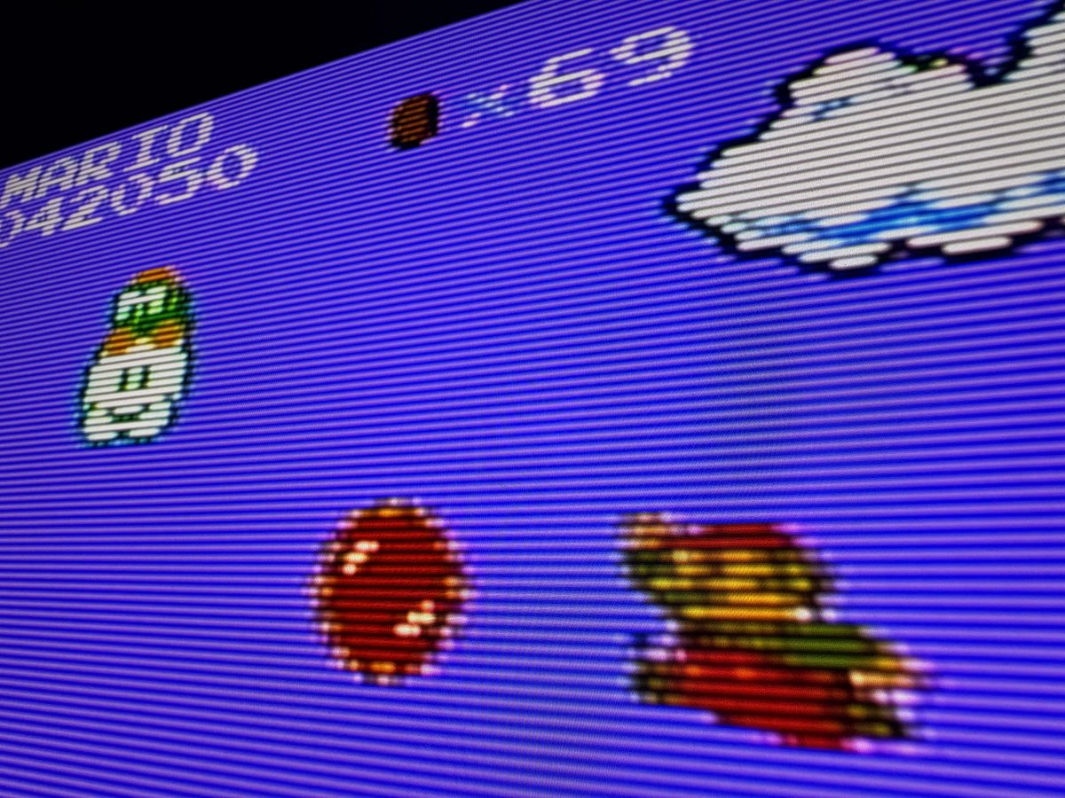 retrotink2's tweet image. Working on a new feature to reproduce the illegal composite NTSC colors from systems like the NES!

Thanks to HDR, we can simulate how an old fashioned CRT gun can be overdriven to create the intense colors that have been lost with digital decoders.

Available on RT4K FW 1.98