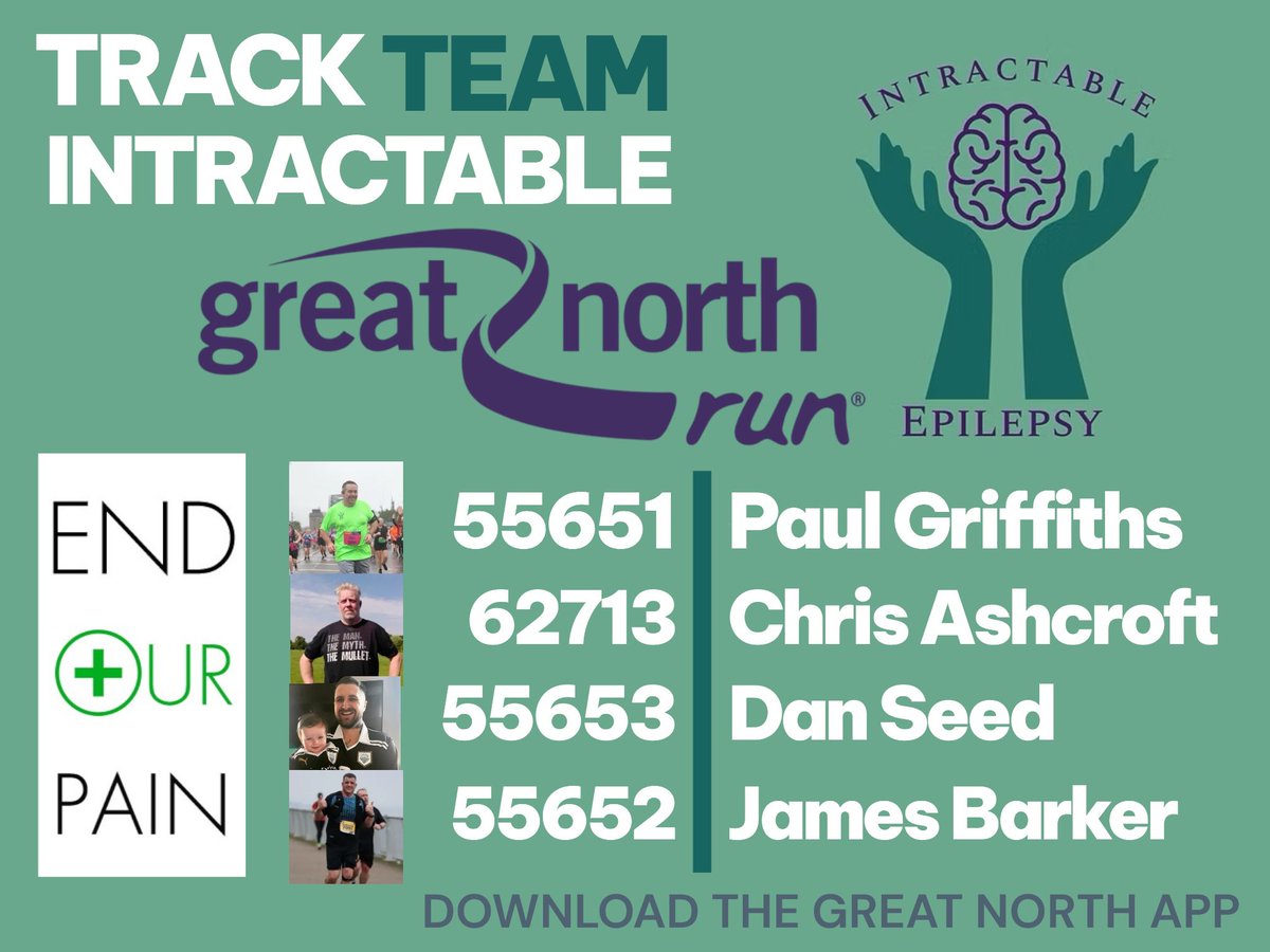 🚨 It's Great North Run day! 🚨 Cheer on our Intractable Charity runners raising funds for epilepsy! Track them in real-time:
Paul - 55651
Chris - 62713
Dan - 55653
James - 55652

❤ Donate: ajbellgreatnorthrun2025.enthuse.com/intractableepi… luck, everyone! 🏃‍♂️🏃‍♀️ #GreatNorthRun  #TeamIntractable #EndOurPain
