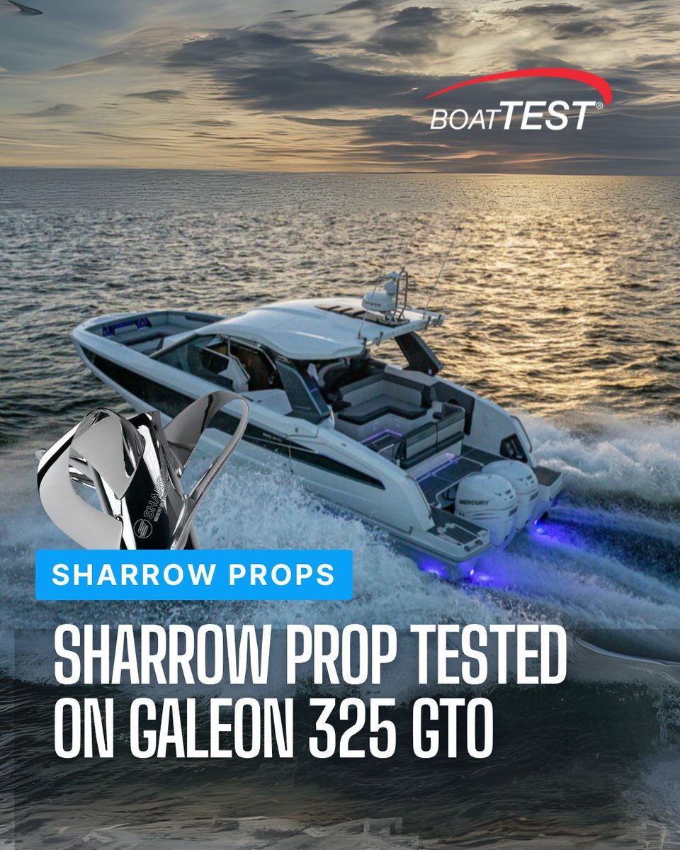 Sharrow props cut the Galeon 325 GTO’s 0–30 mph run from 16.5s to under 11—faster acceleration, better fuel efficiency, and less engine wear.,.Read our report: ➡️ buff.ly/6I0KgKJ  

#SharrowProp #Galeon325GTO #BoatTEST