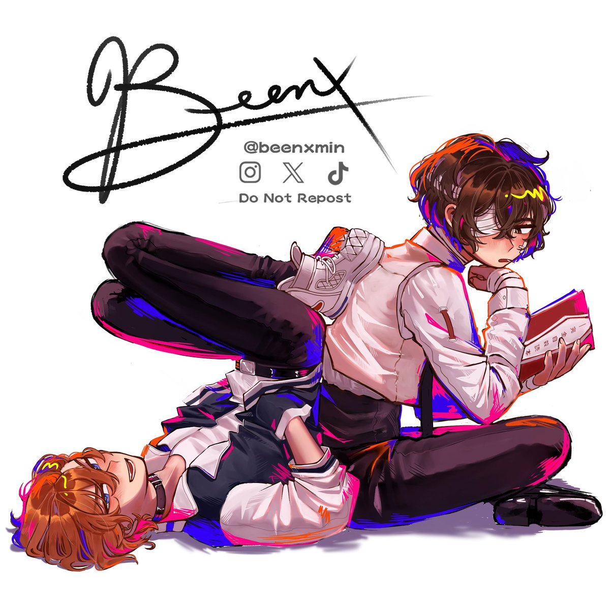 Me entretuvo dibujar la ropa 👍

#soukoku #chuuya #dazai #bsd #fanart #dachuu