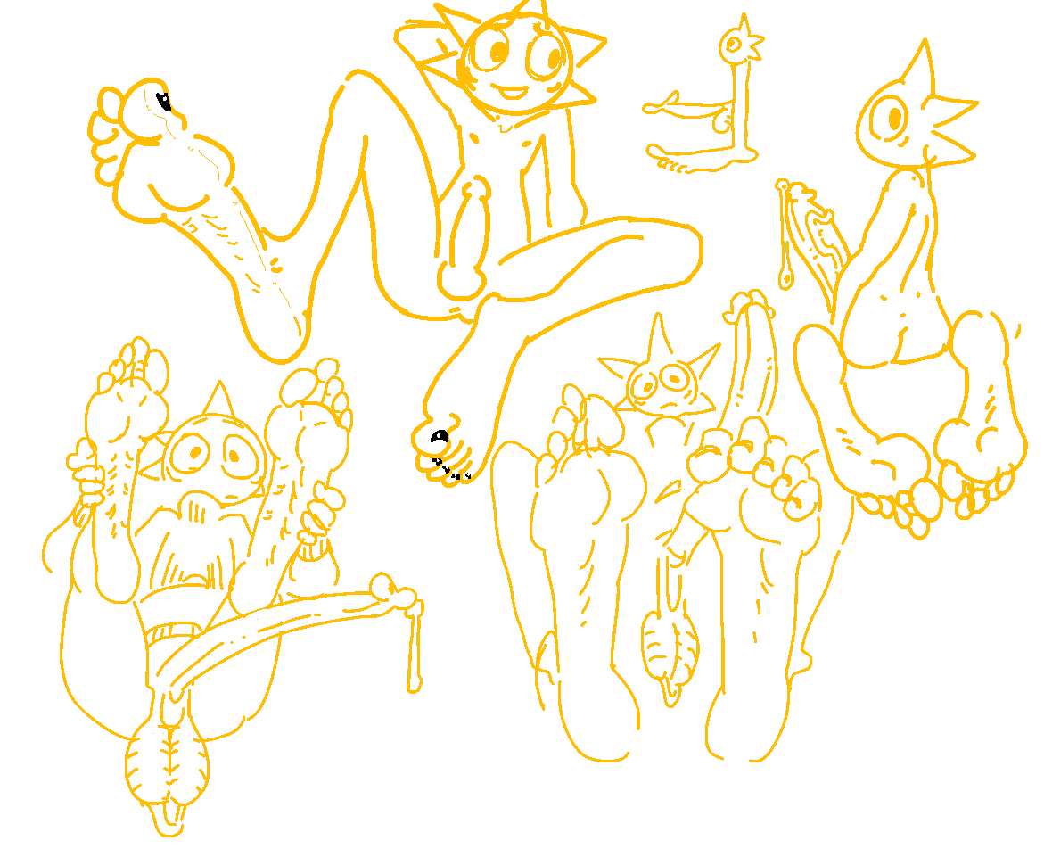 sunspot sketches, i imagine that he would have long, skinny soles, just like the rest of his body lol