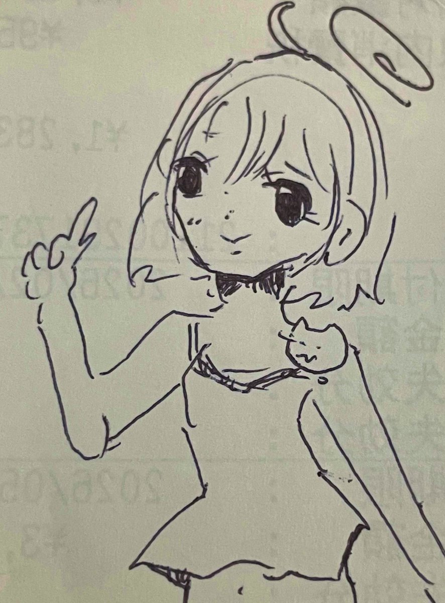 #透月ソラウ　ちゃんを2分で描きました。
猫ちゃんが、めりこんだwwwww
#他人のソラウ似
