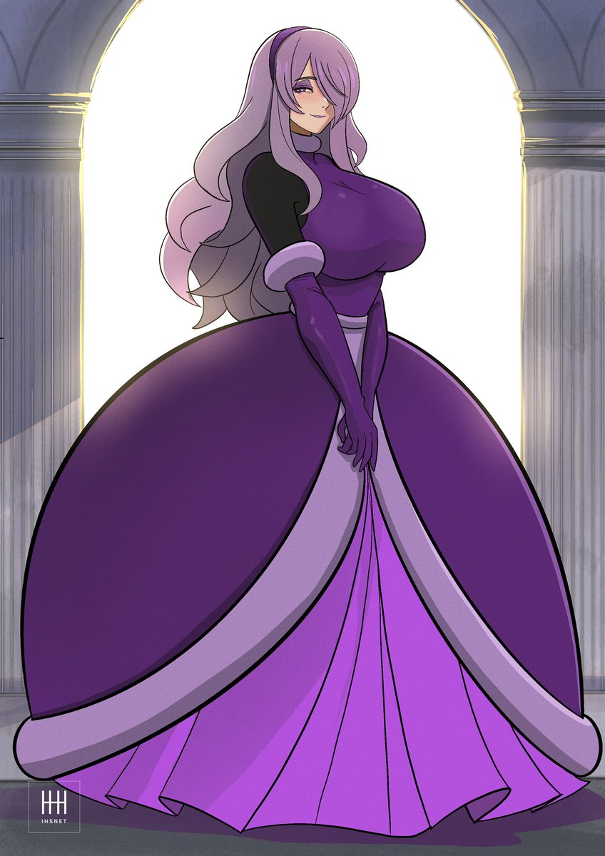 "My dear, the princess isn't in this castle—perhaps she's riding a wyvern in another kingdom!"

COM Done 

And a new Camilla for this month! This time with a very unique dress design, right? It really reminds me of the dresses worn by princesses like in Mario Bros, and it was
