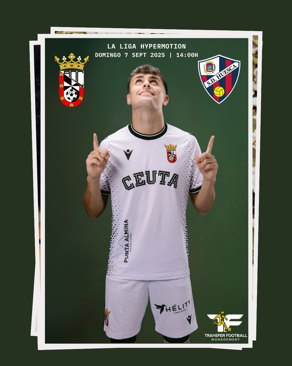 ManagementTF's tweet image. 📍 La Liga Hypermotion

⚽ Ceuta 🆚 Huesca

Nuestro jugador Josema se viste de protagonista en un nuevo reto con la camiseta del AD Ceuta.

¡Vamos a por todas! 💪🔥

#LaFamiliaTF