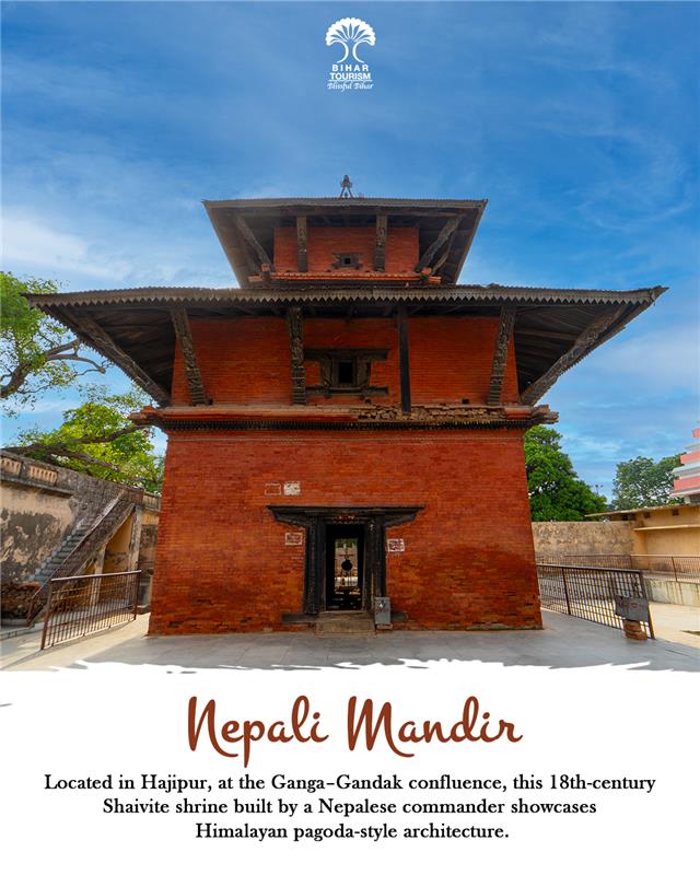 TourismBiharGov's tweet photo. Discover the charm of Nepali Mandir in Hajipur – a serene riverside temple, adorned with exquisite wooden carvings and traditional Nepali architecture.

#NepaliMandir #Hajipur #BiharTourism #blissfulbihar #bihar #IncredibleIndia  #SpiritualJourney #HiddenGemsOfBihar #TravelBihar #CulturalHeritage #Exploremore

@MLARajuSingh @tourismgoi @singh_loke34264 @incredibleindia