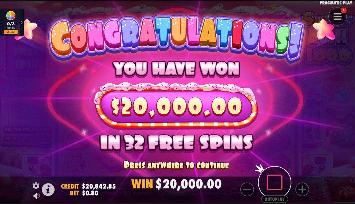 🔥 BOOM! Max Win hit on Sugar Rush 1000 🍬 (x25'000)
Who else chasing multipliers this weekend?
👉 Play on Flush (link in bio).