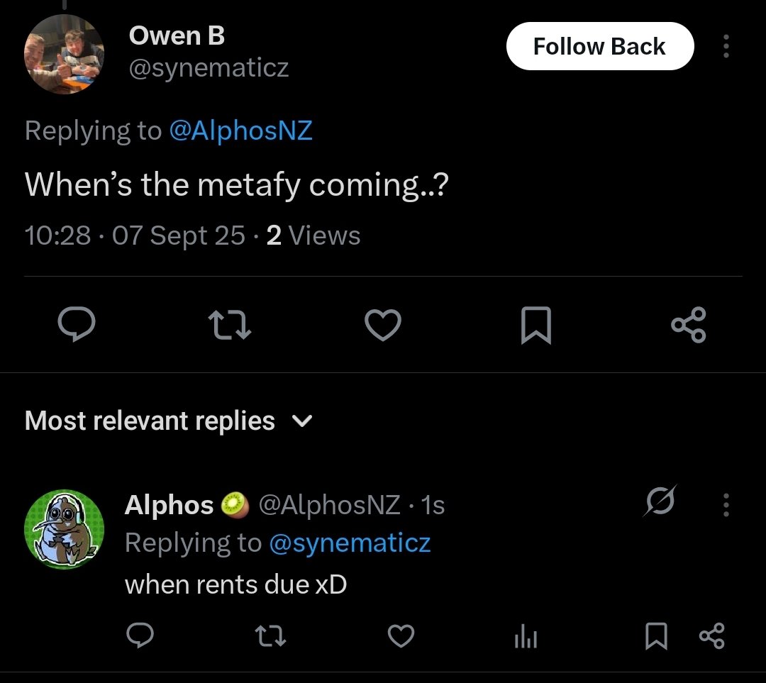 if you see me post on <a href="/TryMetafy/">Metafy</a> just know my it's my landlord knocking on my door 😭

might start coaching sessions again if y'all are interested as I enjoy those 👀