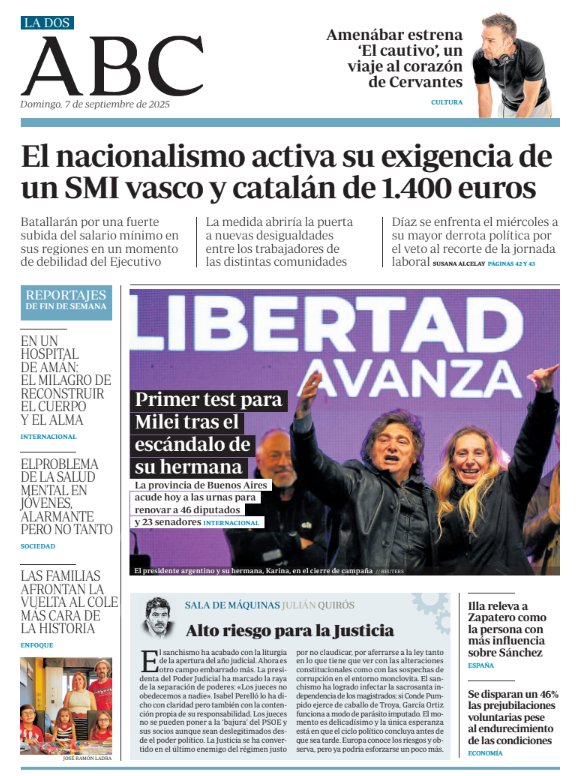 Buenos días seguidores y tuiteros desde el Sur de ESPAÑA. Feliz Domingo con temperatura para hoy de 36*/20* ☀️☀️🇪🇦🇳🇫☕
PORTADA <a href="/abc_es/">ABC.es</a>