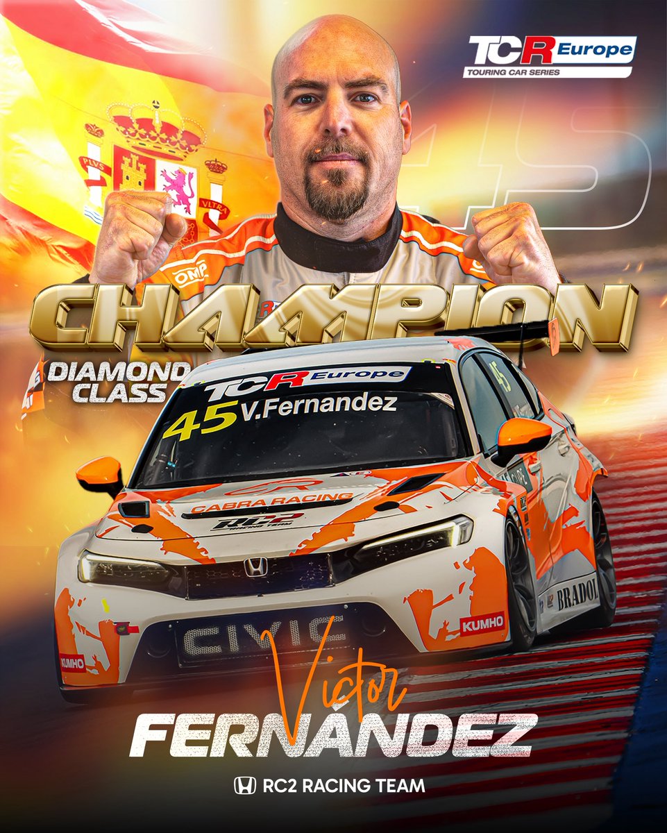 💎 Victor Fernández – 2025 Diamond Best Trophy Champion! 💎

With 3 races still to go, the RC2 Racing Team driver has secured the title after a superb season in TCR Europe 👏🔥

A memorable achievement in his first campaign — congratulations, Victor! 🚀🙌

#DiamondTrophy
