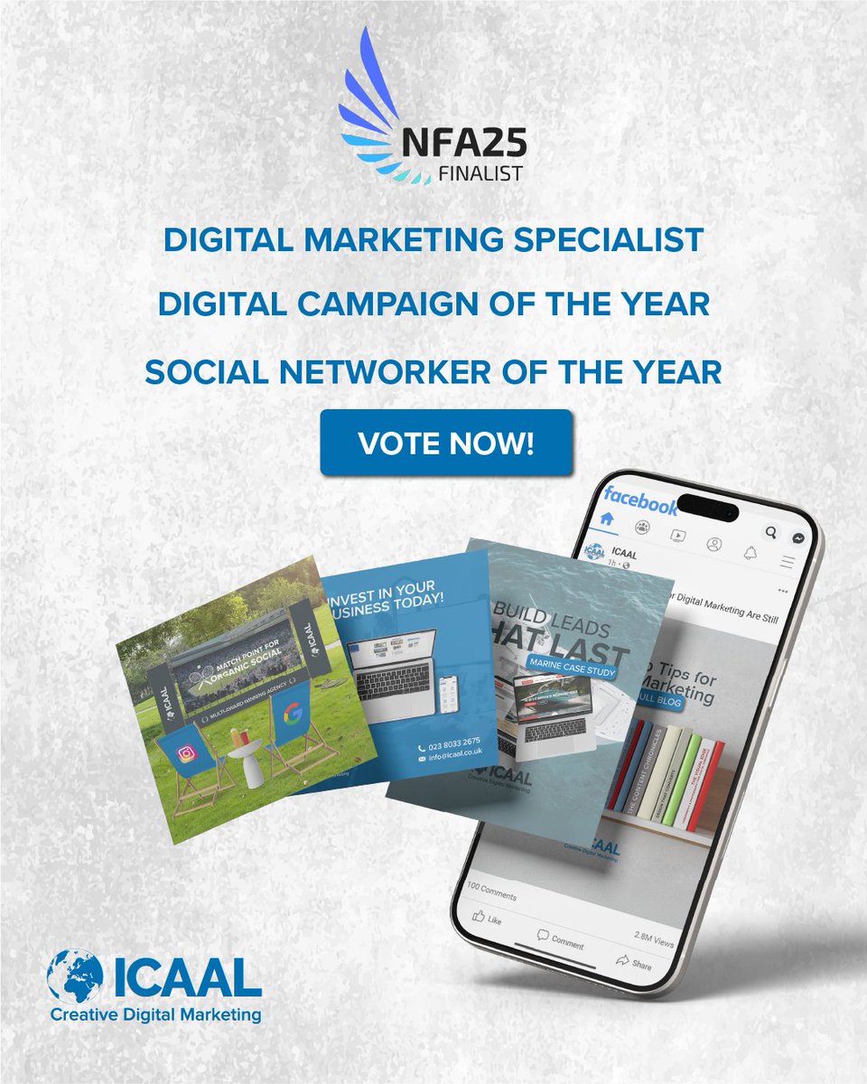 🎉 There's still time to vot!
ICAAL has been shortlisted at the National Fenestration Awards 2025!

🏆 Digital Specialist of the Year
🏆 Digital Campaign of the Year
🏆 Social Networker of the Year – congratulations to Amber 👏
👉 Vote here: fenestrationawards.co.uk