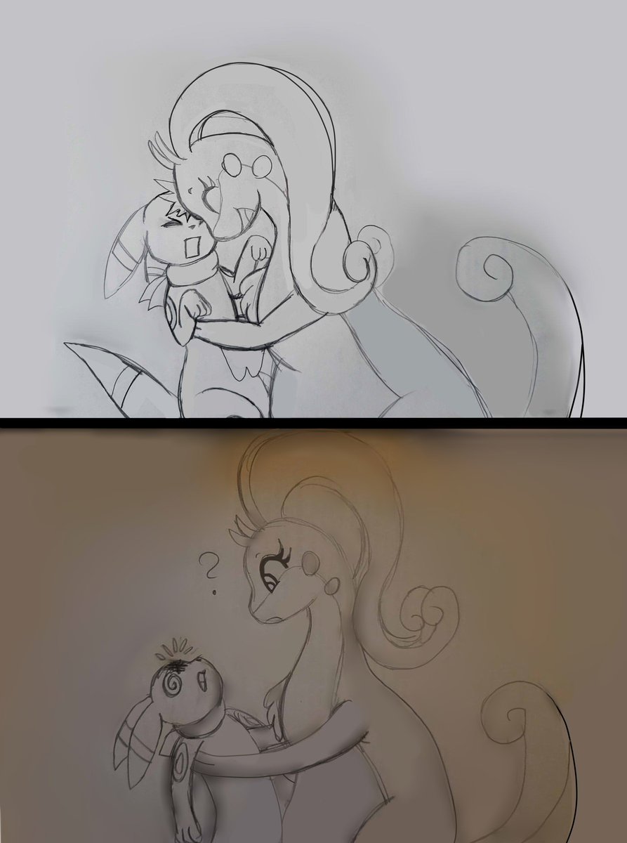 A freindly headbutt cpmmossion with my OC Jellybean :)
