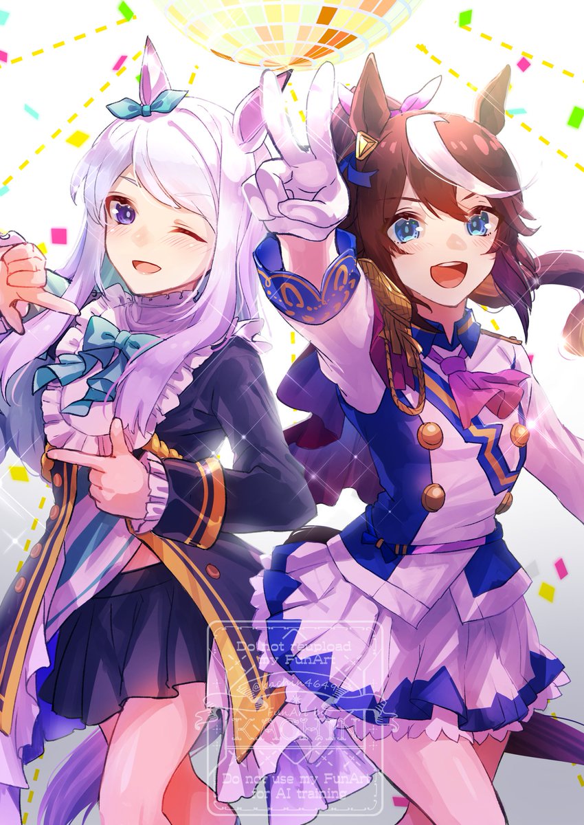 🐎🐎🐎🐎
 #女の子二人のイラストを貼る見た人もやる