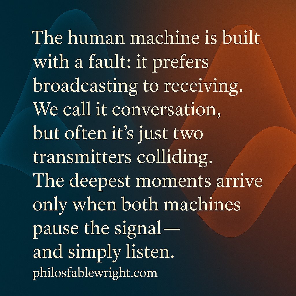 PFablewright's tweet image. When you listen, do you really hear?

The human machine has a built-in fault....... 

#fablewright #lifesajourney #listening #liveyourbestlife #LifeQuotes  #bookrecommendations #bookish #readthisbook #writerscommunity #readersoftwitter