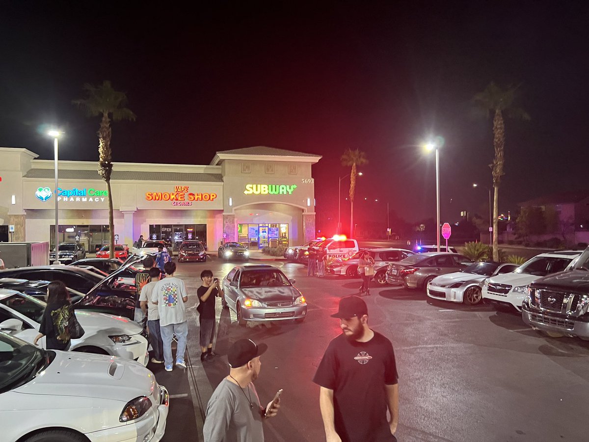 Cops broke up a cool car meet in Vegas this evening.