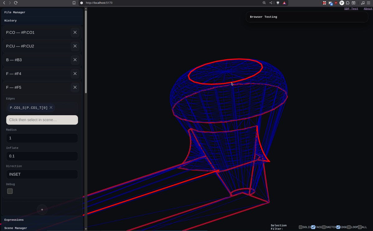 Been experimenting on building a #BREP kernel from scratch. Working on making it so that you can put fillets on meshes.