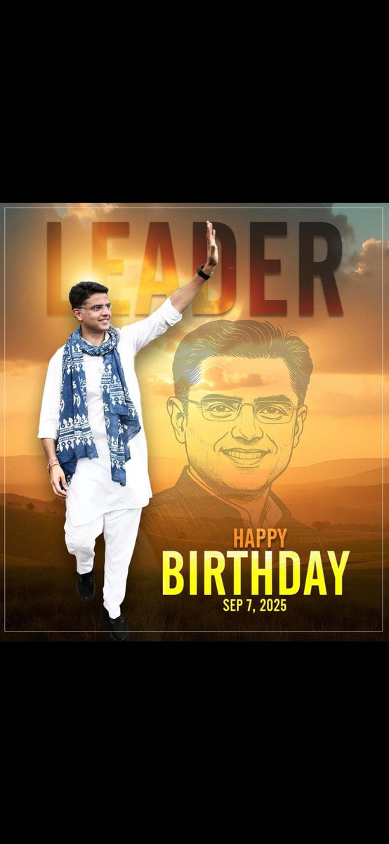 Manraj_Bassi_'s tweet photo. देश के ग्लोबल लीडर राजस्थान में सबसे बड़े जनाधार वाले नेता आदरणीय श्री सचिन पायलट जी को जन्मदिन की ढेर सारी शुभकामनाएं
भगवान श्रीकृष्ण जी आपको अच्छा स्वास्थ्य और लंबी उम्र दे
@SachinPilot https://t.co/rnwl89asbp